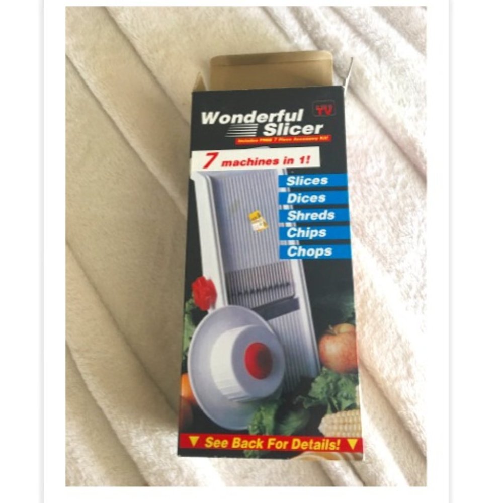 Vintage Wonderful Slicer: Dices Shreds Chips & Chops - Manual Food Processor